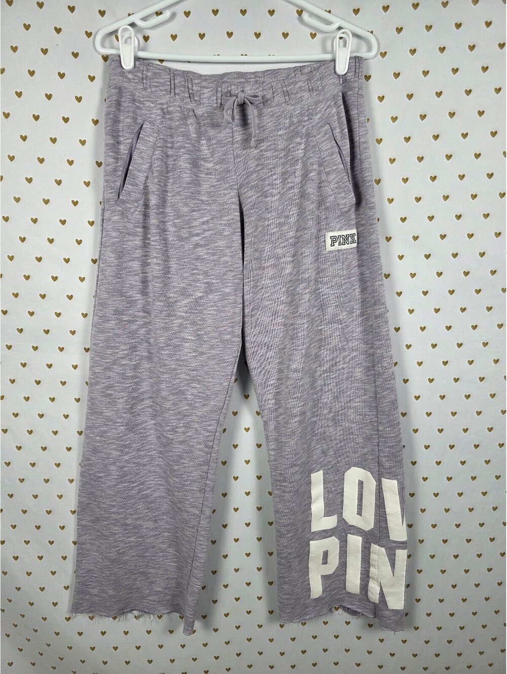 Victorias Secret PINK Love Boyfriend Flare Diaper Butt Sweats Y2k Small